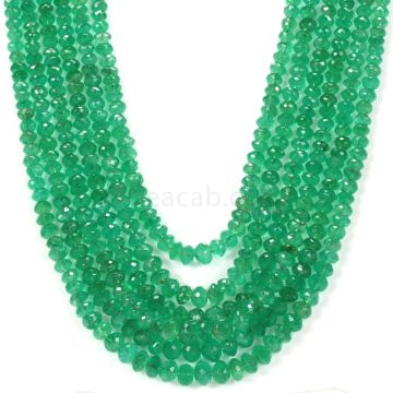 Medium Green Emerald Faceted Beads - 6 Lines - 783.00 - 4.7 to 8.8 mm (EMFB1071)