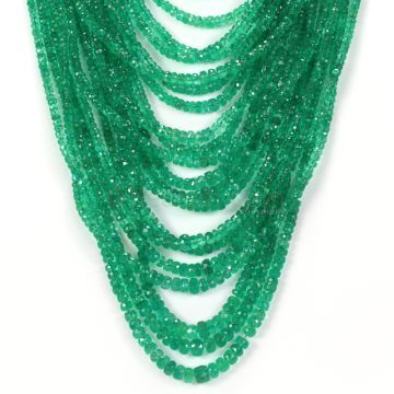 20 Lines - Medium Green Emerald Faceted Beads - 906.04 - 2.3 to 6.5 mm (EMFB1067)