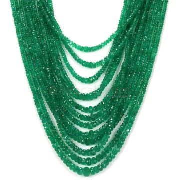 13 Lines - Dark Green Emerald Faceted Beads - 511.12 - 2.2 to 8 mm (EMFB1062)