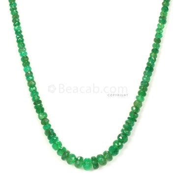 1 Line - Medium Green Emerald Faceted Beads - 44.93 - 2.4 to 6 mm (EMFB1074)
