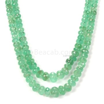 2 Lines - Light Green Emerald Faceted Beads - 276.00 - 5.3 to 11.5 mm (EMFB1099)