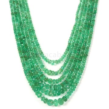 Medium Green Emerald Faceted Beads - 6 Lines - 219.50 - 2.1 to 7 mm (EMFB1081)