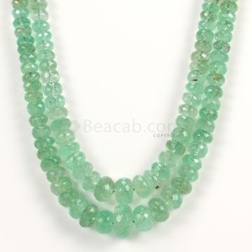2 Lines - Light Green Emerald Faceted Beads - 352.10 - 5.2 to 14 mm (EMFB1049)