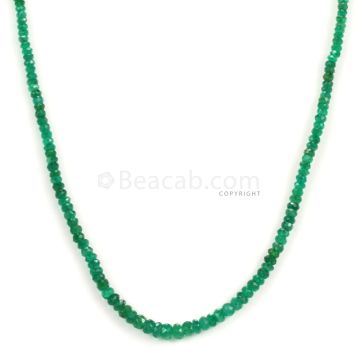 1 Line - Dark Green Emerald Faceted Beads - 30.00 - 2.3 to 4.3 mm (EMFB1103)