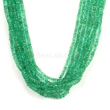 8 Lines - Medium Green Emerald Faceted Beads - 397.00 - 2 to 4.8 mm (EMFB1106)