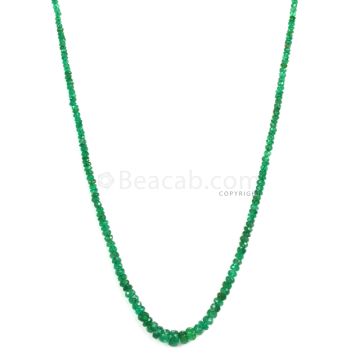 1 Line - Dark Green Emerald Faceted Beads - 23.50 - 2.2 to 5.7 mm (EMFB1104)
