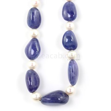 1 Line - Medium Violet Tanzanite Tumbled Beads - 341.00 - 11.7 x 9.7 mm to 22.7 x 15.6 mm (TZTUB1014)