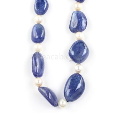 1 Line - Medium Violet Tanzanite Tumbled Beads - 344.50 - 12.3 x 9.6 mm to 22.3 x 15.5 mm (TZTUB1011)