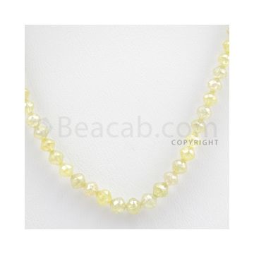 Faceted Yellow Diamond Beads - 1 Line - 36.68 carats (YDia1003)-OOS