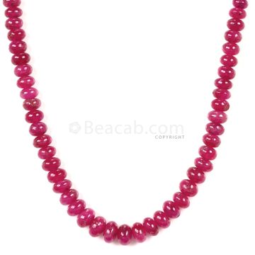 1 Line - Medium Red Ruby Smooth (Plain) Beads - 118.65 - 3.8 to 6.5 mm (RSB1053)