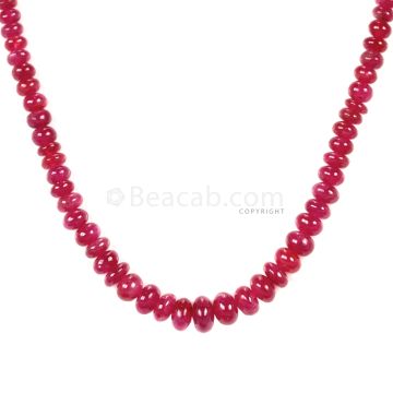 1 Line - Medium Red Ruby Smooth (Plain) Beads - 85 - 3 to 7 mm (RSB1050)