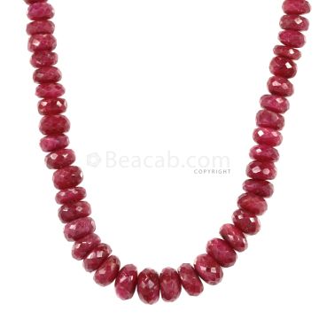 1 Line - Medium Red Ruby Faceted Beads - 241.40 - 4.6 to 9 mm (RFB1126)