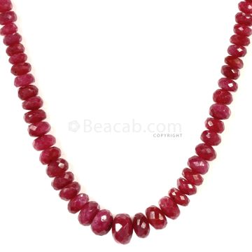 1 Line - Medium Red Ruby Faceted Beads - 93.50 - 3.3 to 8.1 mm (RFB1127)