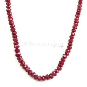 1 Line - Medium Red Ruby Faceted Beads - 135 - 3.3 to 6.1 mm (RFB1128)