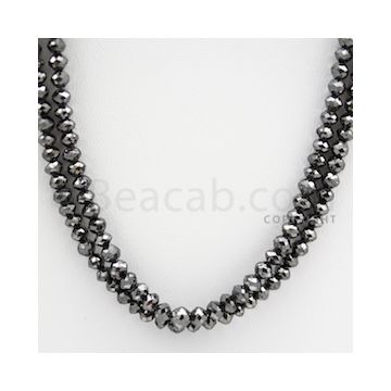 Black Diamond Faceted Beads - 2 Lines - 100.30 carats (BDIA1002)