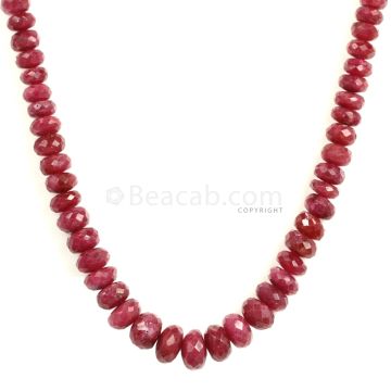 1 Line - Medium Red Ruby Faceted Beads - 140.50 - 3.5 to 8.3 mm (RFB1124)