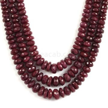 3 Lines - Faceted Dark Red Ruby Beads - 805.10 - 4.2 to 11 mm (RFB1120)