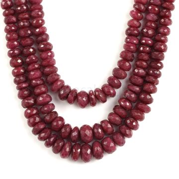 3 Lines - Faceted Dark Red Ruby Beads - 823 - 4 to 10.8 mm (RFB1119)