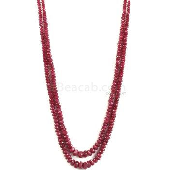 2 Lines - Medium Red Faceted Ruby Beads - 323 - 4.5 to 9.5 mm (RFB1122)