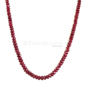 1 Line - Medium Red Ruby Faceted Beads - 138.15 - 3.5 to 6.2 mm (RFB1129)