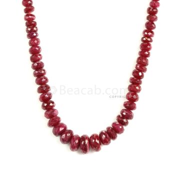 1 Line - Medium Red Ruby Faceted Beads - 171.70 - 2.8 to 10.5 mm (RFB1136)