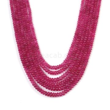 6 Lines - Medium Pink Pink Sapphire Plain Beads - 369.5 cts - 2.7 to 5.4 mm (PNSPB1039)
