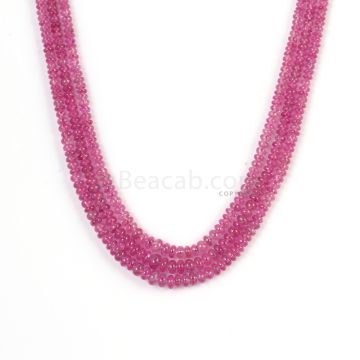 3 Lines - Light Pink Pink Sapphire Plain Beads - 136.4 cts - 2.8 to 4.8 mm (PNSPB1038)