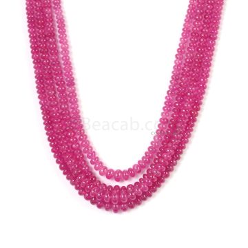 4 Lines - Medium Pink Pink Sapphire Plain Beads - 417.25 cts - 3.6 to 6.5 mm (PNSPB1036)