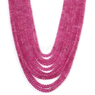 9 Lines - Medium Pink Pink Sapphire Plain Beads - 543.75 cts - 2.7 to 5.5 m (PNSPB1035)