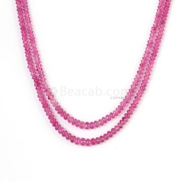 2 Lines - Light Pink Pink Sapphire Plain Beads - 87.9 cts - 2.8 to 4.2 mm (PNSPB1034)