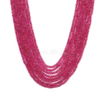 8 Lines - Medium Pink Pink Sapphire Plain Beads - 220.30 cts - 2 to 3 mm (PNSPB1027)