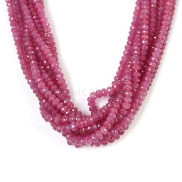 8 Lines - Light Pink Pink Sapphire Faceted Beads - 1140.00 cts - 3.9 to 6 mm (PNSFB1054)