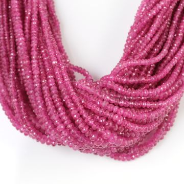 48 Lines - Medium Pink Pink Sapphire Faceted Beads - 2492.90 cts - 3 to 6.3 mm (PNSFB1045)