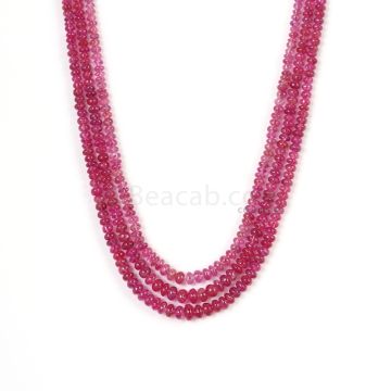 3 Lines - Medium Pink Pink Sapphire Plain Beads - 286.48 cts - 3.2 to 6.7 mm (PNSPB1029)