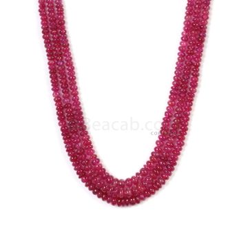 3 Lines - Medium Pink Pink Sapphire Plain Beads - 351.25 cts - 3.2 to 6.5 mm (PNSPB1024)