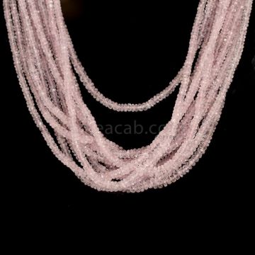 16 Lines - Light Pink Pink Sapphire Faceted Beads - 816.70 cts - 2.7 to 4.5 mm (PNSFB1049)