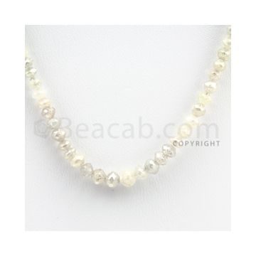 White Diamond Faceted Beads - 1 Line - 42.40 carats (WDia1020)