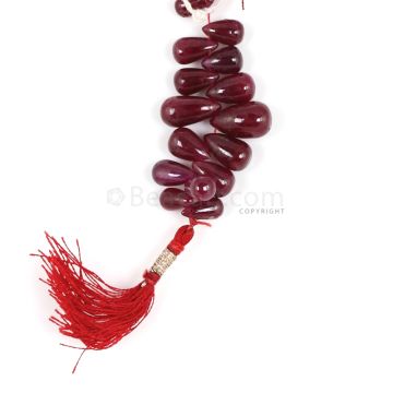 1 Line - Dark Red Ruby Faceted Drops - 39.00 cts - 4.4 x 8.1 mm to 7.1 x 11.9 mm (RDR1051)