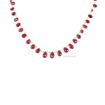 1 Line - Medium Red Ruby Faceted Drops - 26.00 cts - 4.1 x 5.6 mm to 6.2 x 8.8 mm (RDR1063)