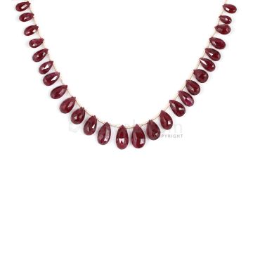 3 Lines - Dark Red Ruby Faceted Drops - 62.43 cts - 5 x 7.8 mm to 7.7 x 13.2 mm (RDR1053)