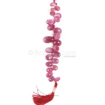 1 Line - Light Red Ruby Faceted Drops - 63.80 cts - 4.1 x 5.2 mm to 8.1 x 13.5 mm (RDR1050)