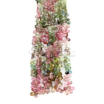 4 Lines - Medium Tones Multi-Tourmaline Faceted Drops - 293.50 cts - 4.6 x 2.9 mm to 7 x 3.9 mm (MTFD1185)