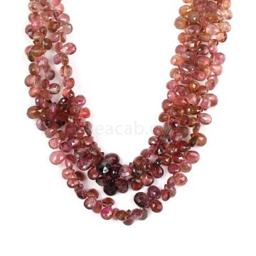 3 Lines - Light Pink Tourmaline Faceted Drops - 255.00 cts - 8 x 6 mm to 11 x 7 mm (TFD1208)
