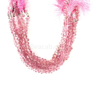 7 Lines - Medium Pink Tourmaline Faceted Drops - 281.00 cts - 5.2 x 3.5 mm to 6 x 4 mm (TFD1211)