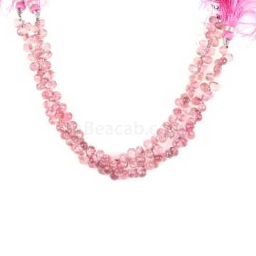 2 Lines - Medium Pink Tourmaline Faceted Drops - 153.00 cts - 6 x 4.2 mm to 8.9 x 5.2 mm (TFD1218)