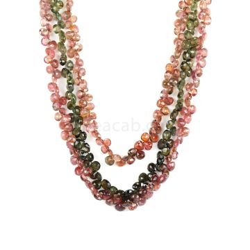 3 Lines - Medium Tones Multi-Tourmaline Faceted Drops - 287.50 cts - 5.2 x 4.7 mm to 7.2 x 6.6 mm (MTFD1183)
