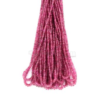 23 Lines - Medium Pink Tourmaline Faceted Beads - 809.50 cts - 2.6 to 5.3 mm (TOFB1024)