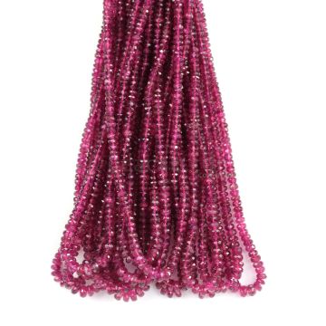 16 Lines - Dark Pink Tourmaline Faceted Beads - 633.50 cts - 2.8 to 5 mm (TOFB1022)