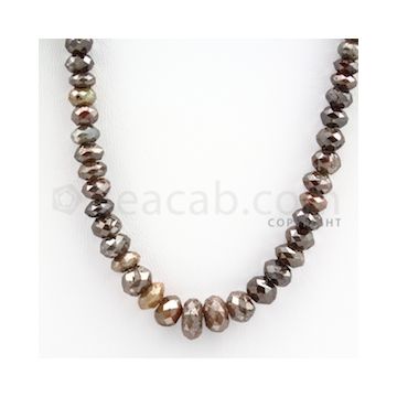 Faceted Fancy Diamond Beads - 1 Line - 141.11 carats (FncyDia1002)