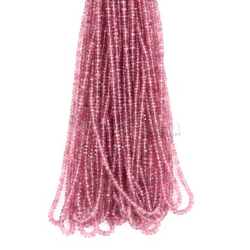 20 Lines - Medium Pink Tourmaline Faceted Beads - 679.50 cts - 3 to 3.9 mm (TOFB1025)